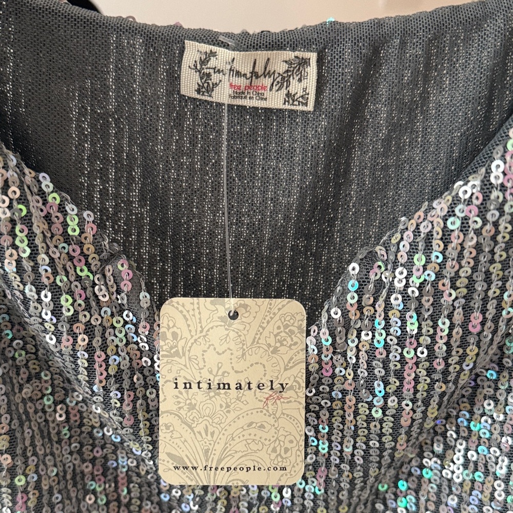 Free People Silver Sparkle Bodysuit - Picture 2 of 4